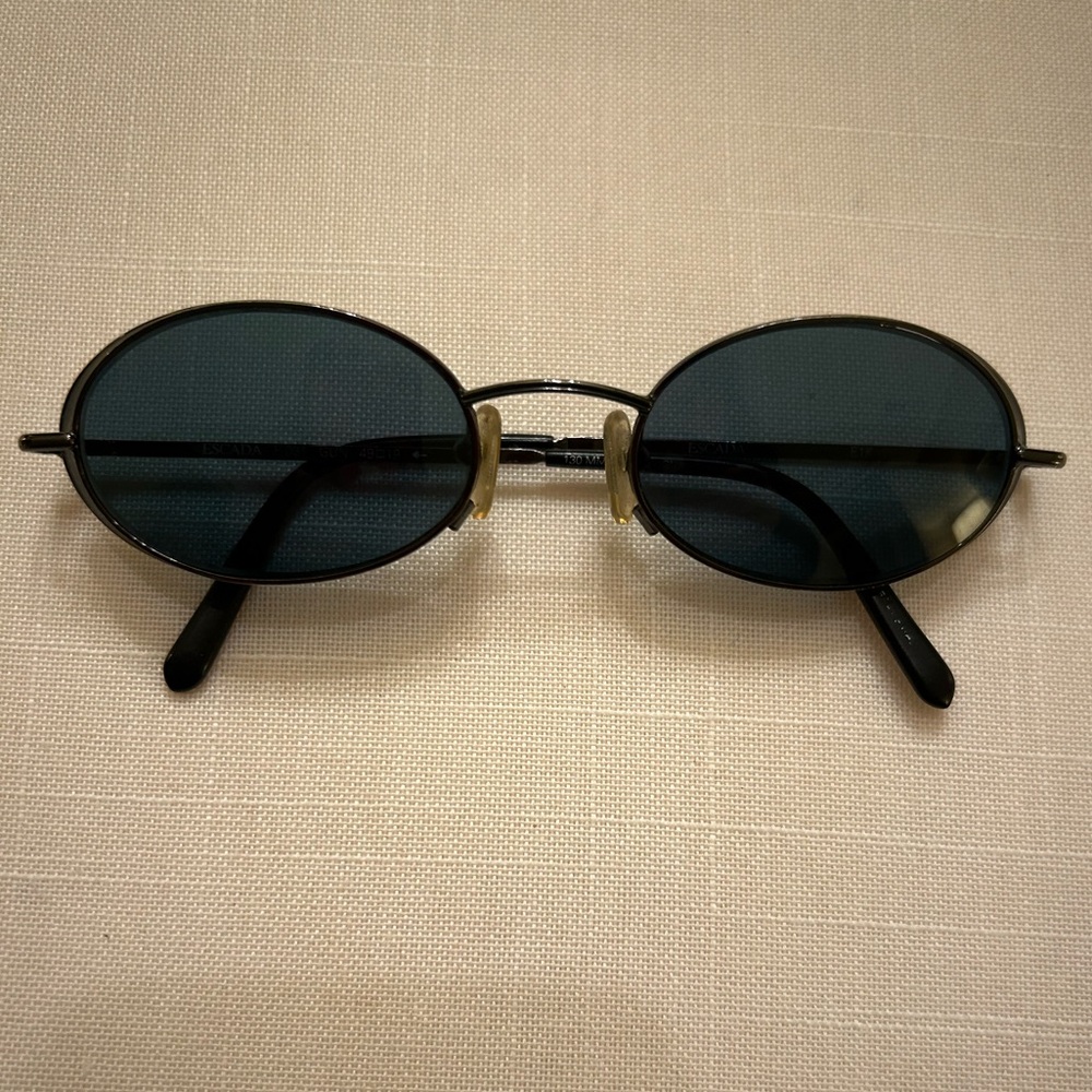 Escada Black Frame Sunglasses with Dark Blue Lenses